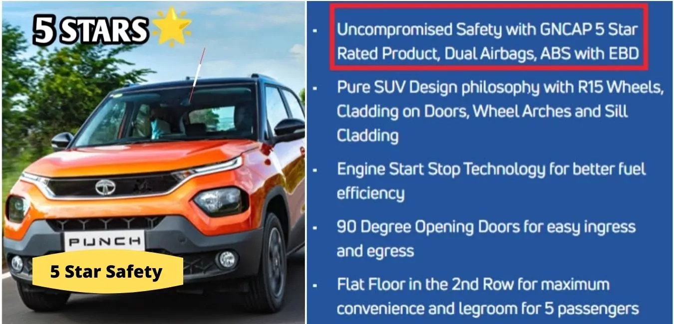 Features of Tata Punch car launched in India