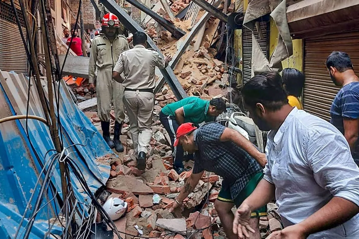 Building collapses in Delhi's Azad Market, four workers injured