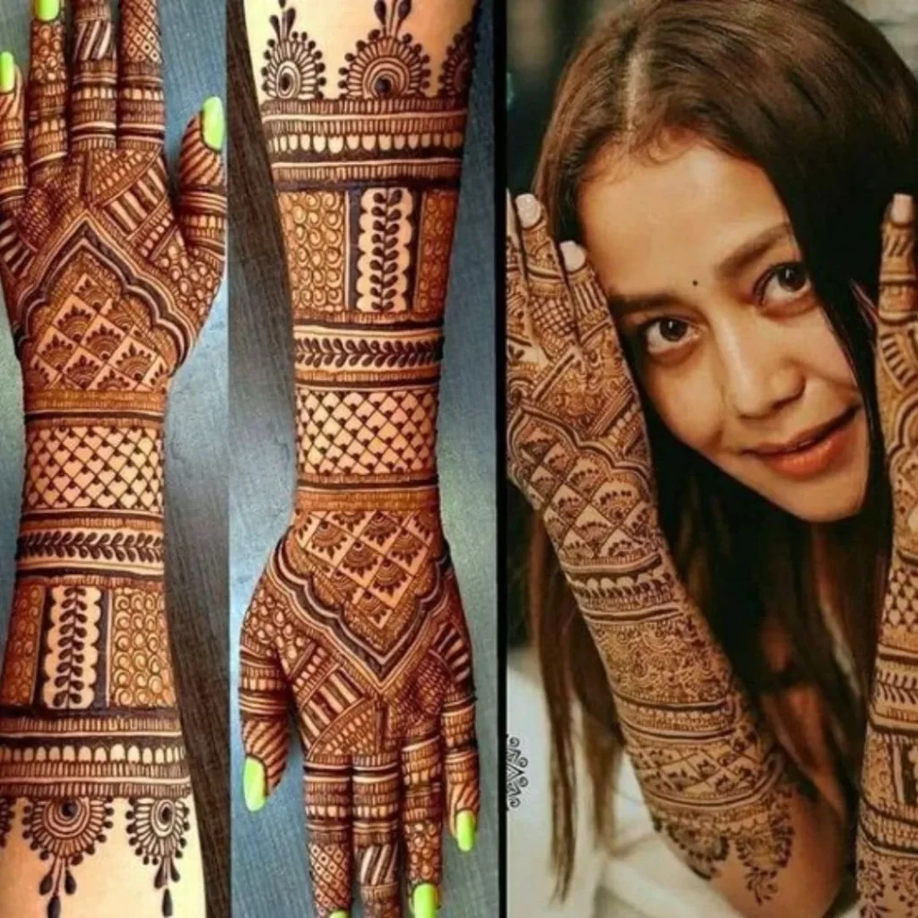 Simple Half Hand Mehndi Designs for Bride