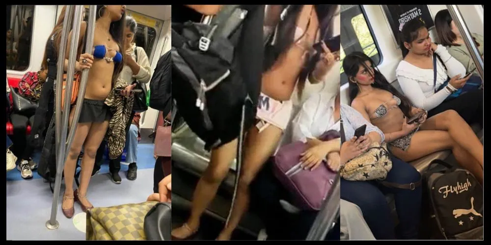Delhi Metro Viral Video - Girl goes viral for wearing bikini in Delhi Metro