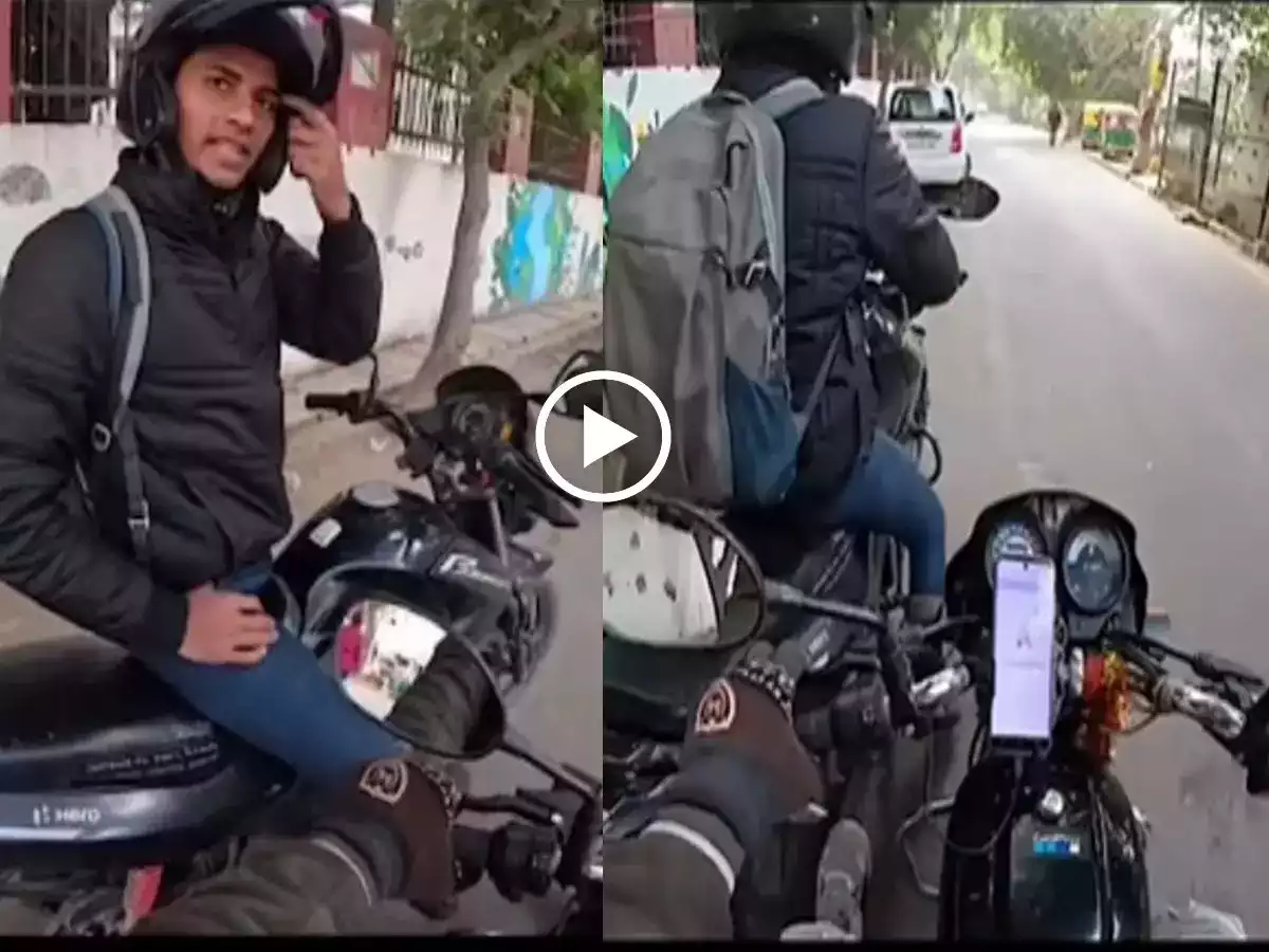 Viral Video Shows Man Using Rapido Bike Ride to Push His Broken Bike